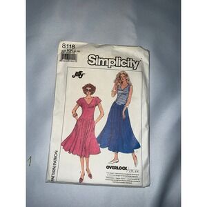 Simplicity 8118 Jiffy Sewing Pattern Misses Knit Dress Skirt Top Size 8-14 KK